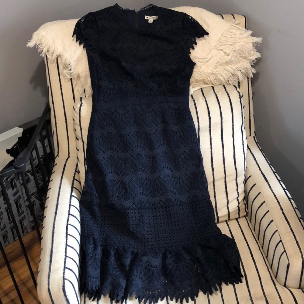 Whistles Niki Scalloped hem dress